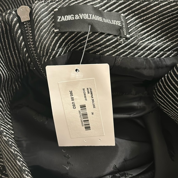 Zadig and Voltaire black silver mini skirt - Picture 3 of 3